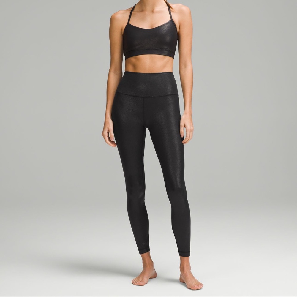 Lululemon 28” black shiny high-rise leggings